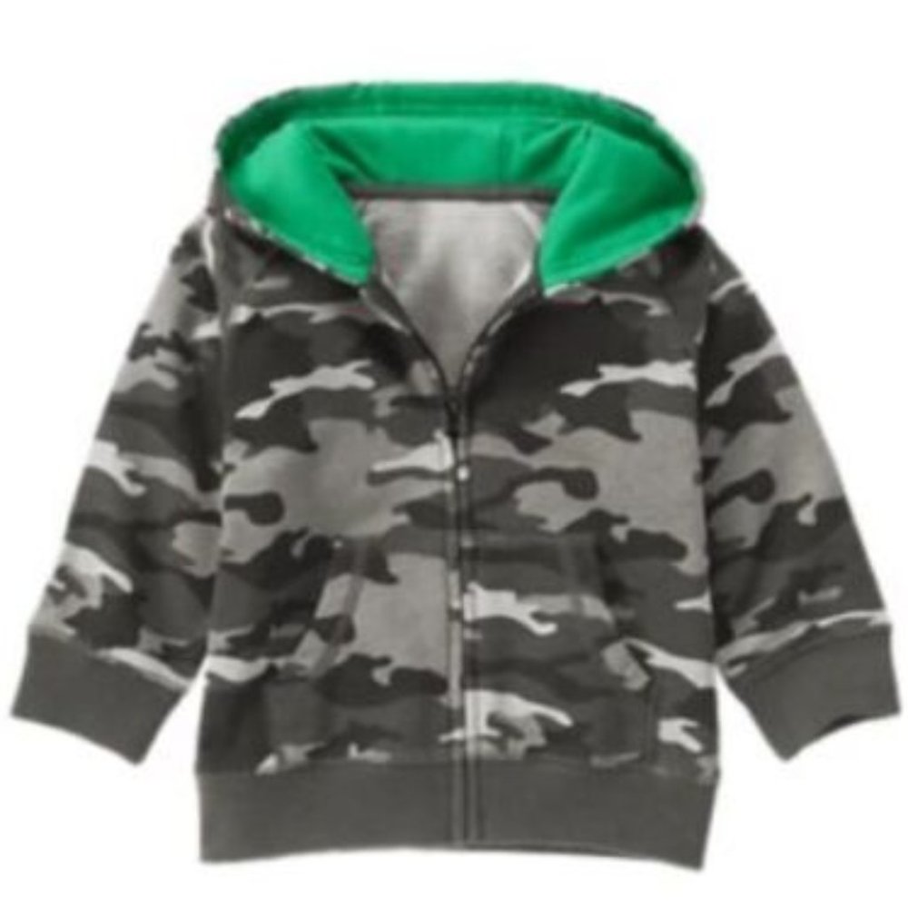 Gymboree Ice All-star 2T-3T Camo Hoodie NWT grey